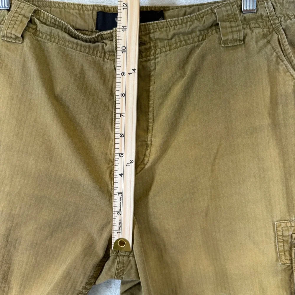 FJ Mens Y2K Cargo Shorts Tan/Brown Size 38 Gorpcore Utility Grunge Wash